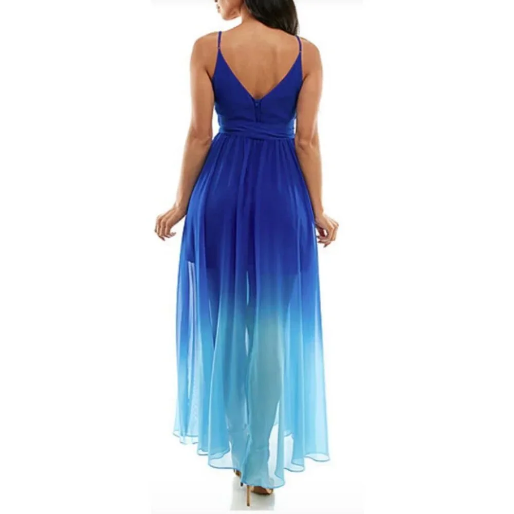 Women's Premier Amour Blue Ombre Sleeveless Maxi Dress Size 4 - Picture 7 of 15